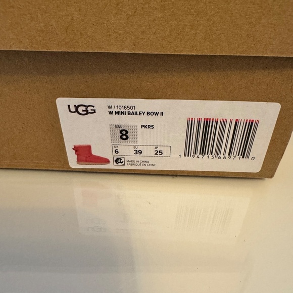 UGG MINI BAILEY BOW II BOOTS, PINK ROSE (PKRS), WOMEN'S SIZE 8 - Picture 9 of 10